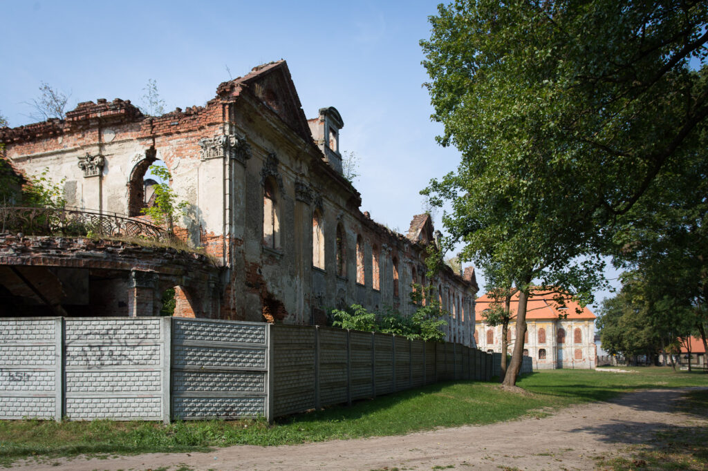 Trwała ruina pałacu w zespole pałacowo-parkowym w Goszczu